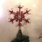Christmas Tree Topper, Snowflake Red Tree Topper, Snowflake Star Tree Topper