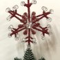 Christmas Tree Topper, Snowflake Red Tree Topper, Snowflake Star Tree Topper