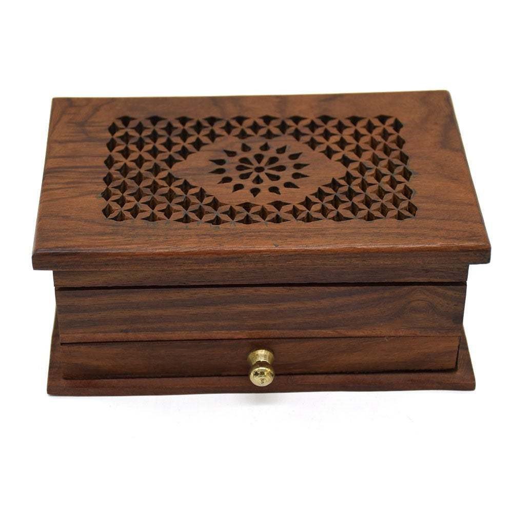Traditional Wood Box, Storage Box, Boho Jewelry Box, Hand Carved Wooden Gift Box