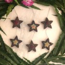 Set of 6 Star Christmas Ornaments, Holiday Decor, Xmas Hanging