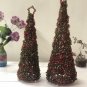Set of 2 Christmas Tree ,Beaded Tree, Red & Green Big Beaded Tree, Christmas Gift Home Decor