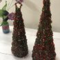 Set of 2 Christmas Tree ,Beaded Tree, Red & Green Big Beaded Tree, Christmas Gift Home Decor