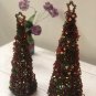 Set of 2 Christmas Tree ,Beaded Tree, Red & Green Beaded Tree, Christmas Gift, Home Decor