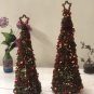 Set of 2 Christmas Tree ,Beaded Tree, Red & Green Beaded Tree, Christmas Gift, Home Decor