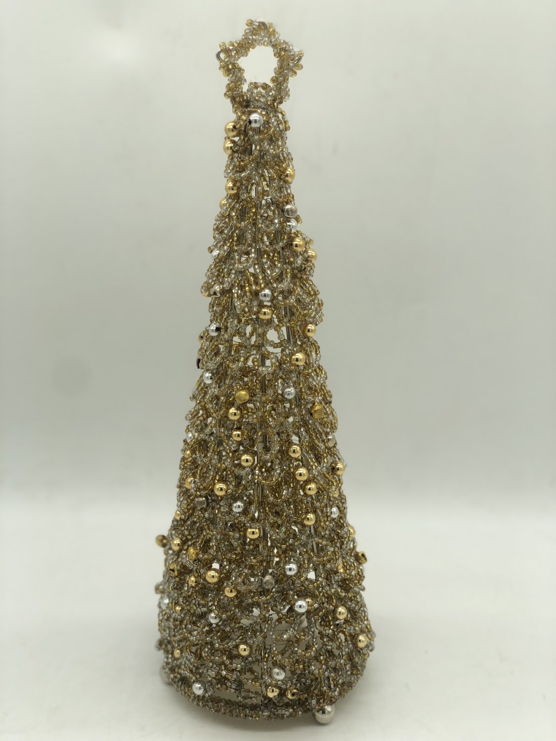 Christmas Tree ,Beaded Tree, Silver & Gold Big Beaded Tree, Christmas Gift,  Home Decor.