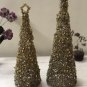 Christmas Tree ,Beaded Tree, Silver & Gold Big Beaded Tree, Christmas Gift,  Home Decor.