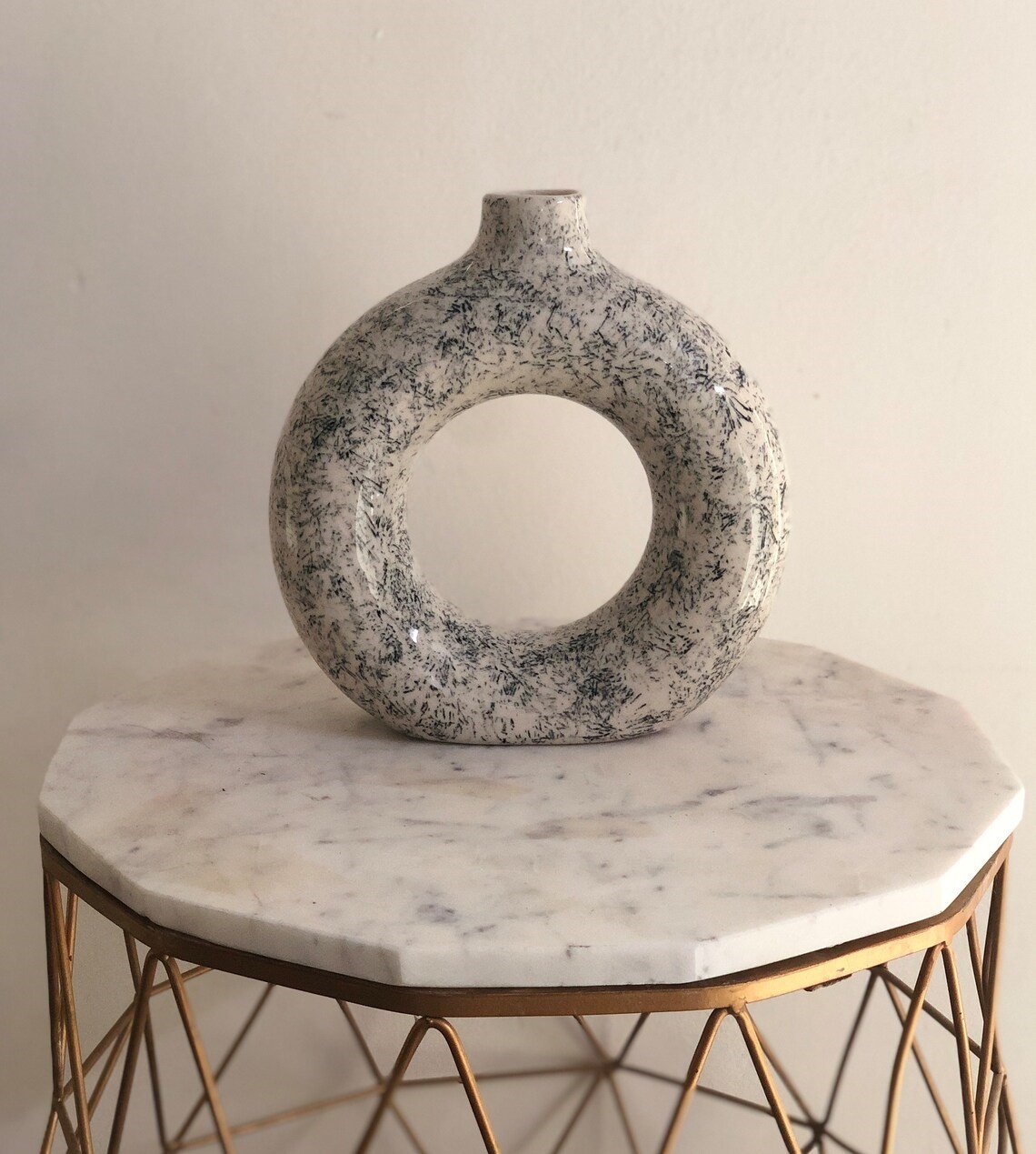 Ceramic Flower Vase Minimalist, Modern Home Decor, Patio, Living Room White Flower Vase