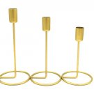 Modern Sleek Glowing Candlestick Holders, Golden Long Candle Holders, Holders for Wedding, Birthday