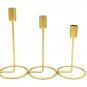 Modern Sleek Glowing Candlestick Holders, Golden Long Candle Holders, Holders for Wedding, Birthday
