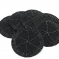 Black Beaded Napkin Rings and Coasters Set, Set of 6, Halloween Table Setting