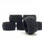 Black Beaded Napkin Rings and Coasters Set, Set of 6, Halloween Table Setting