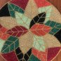 Colorful Leafy Round Beaded Placemats, Set of 2/4 Handmade Beaded Mats, CentrePiece, Charger