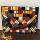 Multi Colored Evening Clutch Bag, Handmade Designer Wedding Gift Clutch Bag