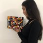Multi Colored Evening Clutch Bag, Handmade Designer Wedding Gift Clutch Bag