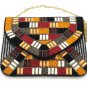 Multi Colored Evening Clutch Bag, Handmade Designer Wedding Gift Clutch Bag