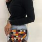Multi Colored Evening Clutch Bag, Handmade Designer Wedding Gift Clutch Bag