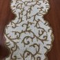 Handmade Beaded Table Runner ,13x60 Inches, White Gold, Housewarming Gift