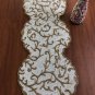 Handmade Beaded Table Runner ,13x60 Inches, White Gold, Housewarming Gift