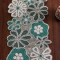 Handmade Beaded Table Runner, White Green, Housewarming Gift