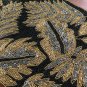 Handmade Black Gold Beaded Table Runner, Holiday Christmas Table Runner