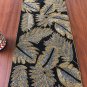 Handmade Black Gold Beaded Table Runner, Holiday Christmas Table Runner