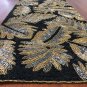 Handmade Black Gold Beaded Table Runner, Holiday Christmas Table Runner