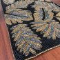 Handmade Black Gold Beaded Table Runner, Holiday Christmas Table Runner
