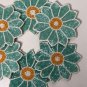 Turquoise Beaded Floral Coasters, Handmade Beaded Coasters, Decorative Coasters