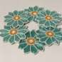 Turquoise Beaded Floral Coasters, Handmade Beaded Coasters, Decorative Coasters