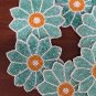 Turquoise Beaded Floral Coasters, Handmade Beaded Coasters, Decorative Coasters