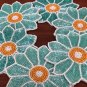 Turquoise Beaded Floral Coasters, Handmade Beaded Coasters, Decorative Coasters