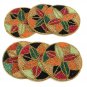Floral Multicolored Beaded Coasters, Housewarming present, Set of 6, 4 Inches