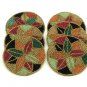 Floral Multicolored Beaded Coasters, Housewarming present, Set of 6, 4 Inches
