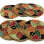 Floral Multicolored Beaded Coasters, Housewarming present, Set of 6, 4 Inches