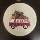 Christmas Car Beaded Placemats, Centre Piece, Gift Set, Size 14", Set of 4