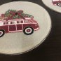 Christmas Car Beaded Placemats, Centre Piece, Gift Set, Size 14", Set of 4
