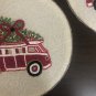 Christmas Car Beaded Placemats, Centre Piece, Gift Set, Size 14", Set of 4