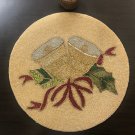 Gold Bell Christmas Beaded Placemats, Set of 4 Christmas Table Decoration, Housewarming Gift