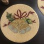 Gold Bell Christmas Beaded Placemats, Set of 4 Christmas Table Decoration, Housewarming Gift