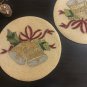 Gold Bell Christmas Beaded Placemats, Set of 4 Christmas Table Decoration, Housewarming Gift