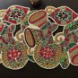 Christmas Bell Beaded Placemats, Charger Plates, Centre Piece Set Of 4