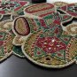 Christmas Bell Beaded Placemats, Charger Plates, Centre Piece Set Of 4