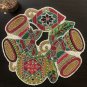 Christmas Bell Beaded Placemats, Charger Plates, Centre Piece Set Of 4