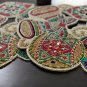 Christmas Bell Beaded Placemats, Charger Plates, Centre Piece Set Of 4