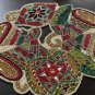 Christmas Bell Beaded Placemats, Charger Plates, Centre Piece Set Of 4