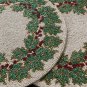 Christmas Garland Beaded Placemats, Table Decoration, Gift Set, Size 14" Set Of 4