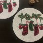 Ornaments Stockings Christmas Beaded Placemats, Set Of 4 ,Beaded Charger Plates, Centre Piece, 14''