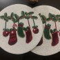 Ornaments Stockings Christmas Beaded Placemats, Set Of 4 ,Beaded Charger Plates, Centre Piece, 14''