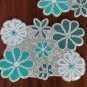 Handmade Set of 4 Beaded Floral Placemats Halloween Autumn Fall Holiday, 16" L x 12" W Square