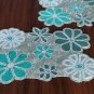 Handmade Set of 4 Beaded Floral Placemats Halloween Autumn Fall Holiday, 16" L x 12" W Square